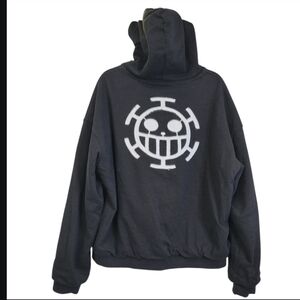 One Piece embroidered print reversible hoodie (RARE)